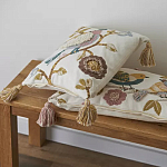 Чехол на подушку с кисточками и вышивкой птиц Ethnic mix Birds Square варинант исполнения - 5 | Loft Concept в Омске