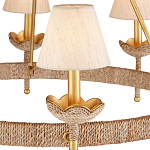 Люстра из кованого железа с отделкой плетеной веревкой и сусальным золотом Parisian Style варинант исполнения - 2 | Loft Concept в Омске