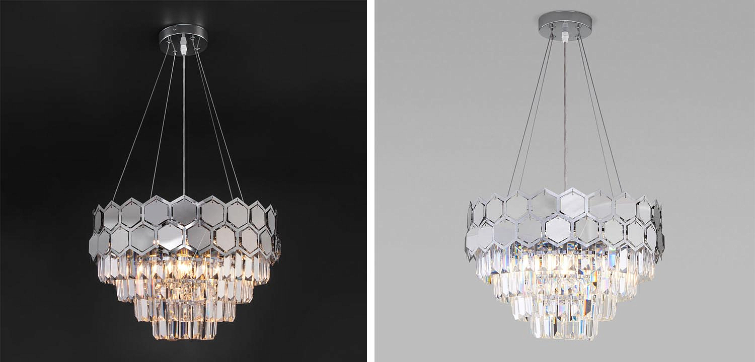 Люстра Hanging Hexagon Moira Chandelier chrome Люстра Hanging Hexagon Moira Chandelier chrome - Loft-Concept в Омске