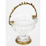 Чаша из прозрачного стекла на ножке с бронзовой ручкой в виде ветки Eden Garden варинант исполнения - 2 | Loft Concept в Омске