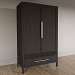 Шкаф платяной Primo с выдвижными ящиками шпон Темный орех варинант исполнения - 3 | Loft Concept в Омске