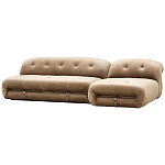 Дизайнерский угловой диван с велюровой светло-коричневой обивкой Fosse Sofa варинант исполнения - 2 | Loft Concept в Омске