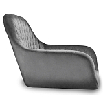 Барный стул со спинкой и подлокотниками на 4-х деревянных ножках Douglas Rhombus Серый Велюр варинант исполнения - 2 | Loft Concept в Омске