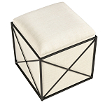 Пуф бежевый с черной металлической рамой Beige Pouf варинант исполнения - 3 | Loft Concept в Омске