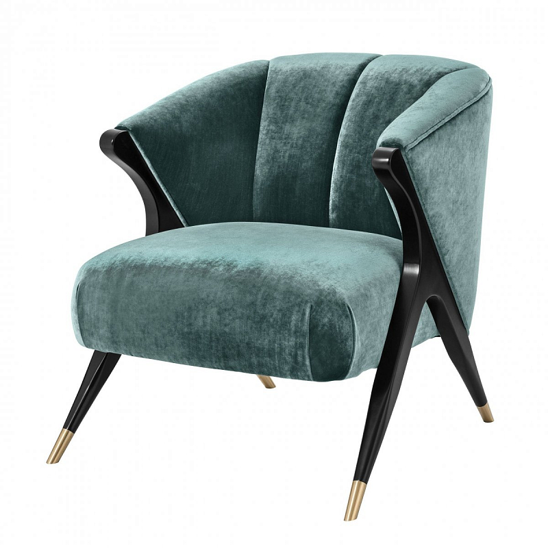 Кресло Eichholtz Chair Pavone Aegean Green Бирюзовый Черный Латунь Кресло Eichholtz Chair Pavone Aegean Green Бирюзовый Черный Латунь в Омске | Loft Concept