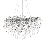 Люстра подвесная с прозрачными стеклянными подвесками в форме капель Диаметр 80 см Droplet Chandelier варинант исполнения - 1 | Loft Concept в Омске