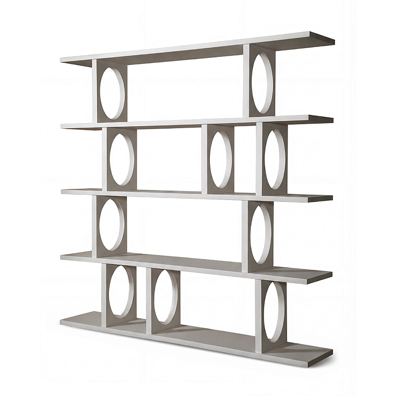 Белый дизайнерский Стеллаж Ring White Wood Bookcase Белый в Омске | Loft Concept 