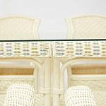 Комплект обеденный из ротанга Eloise grand white варинант исполнения - 3 | Loft Concept в Омске