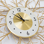 Часы настенные из металла золотые с белым циферблатом Current Time варинант исполнения - 2 | Loft Concept в Омске