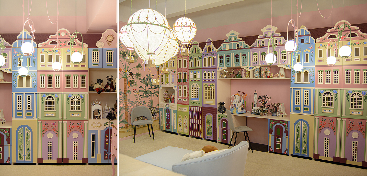 Шкаф Colorful Houses ручная роспись Шкаф Colorful Houses ручная роспись - Loft-Concept в Омске
