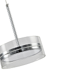 Подвесной светильник с прозрачным плафоном цилиндрической формы из акрила и стекла с пультом для регулировки света Glass Lamp Chromium варинант исполнения - 1 | Loft Concept в Омске