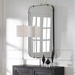 Зеркало настенное в черной металлической раме Mirror Cardinal варинант исполнения - 6 | Loft Concept в Омске