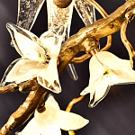 Люстра в виде золотой ветки с цветами и птичками Marvelous Garden варинант исполнения - 8 | Loft Concept в Омске