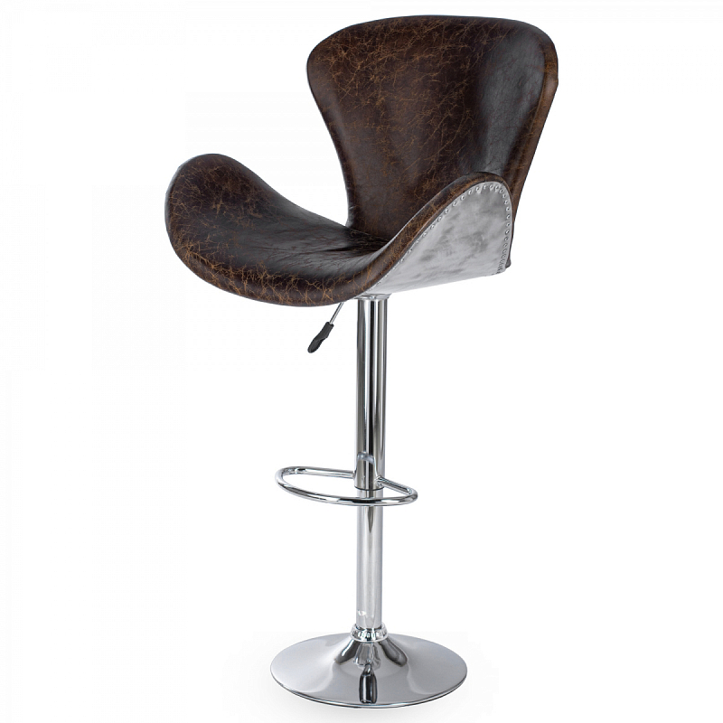 Барный стул Авиатор Spitfire Swan bar stool Aviator Коричневый Хром в Омске | Loft Concept 