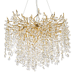 Люстра с хрустальными подвесками на металлических ветках Fairytree Light Gold Chandelier 14 варинант исполнения - 1 | Loft Concept в Омске