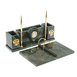 Настольный письменный набор из змеевика с подставкой под календарь Successful Leader варинант исполнения - 2 | Loft Concept в Омске