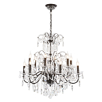 Люстра с хрустальными подвесками и металлическим основанием Диаметр 80 см Rococo Iron & Crystal Chandelier варинант исполнения - 2 | Loft Concept в Омске