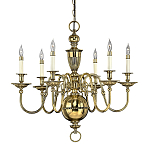 Люстра цвета латунь с 6-ю лампами в форме свечей в классическом стиле Hinkley варинант исполнения - 1 | Loft Concept в Омске