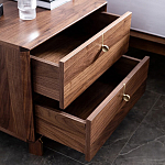 Прикроватный деревянный столик с ящиками Moon Walnut Furniture варинант исполнения - 3 | Loft Concept в Омске