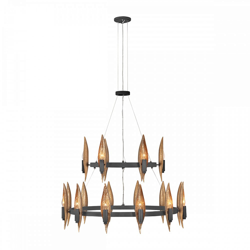 Люстра Hinkley 18 патронов Черный Янтарный в Омске | Loft Concept 