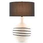 Настольная лампа фактурная с черными круговыми линиями на корпусе Recess варинант исполнения - 2 | Loft Concept в Омске