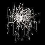 Бра с лучеобразным основанием и подвесками из прозрачного стекла в виде длинных капель Droplet Chandelier варинант исполнения - 10 | Loft Concept в Омске