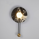 Бра круглое с каменным основанием и плафоном из стекла в форме шара Shaw Marble Lighting варинант исполнения - 2 | Loft Concept в Омске