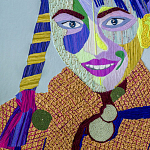 Картина с вышивкой Портрет wall panel People with the yellow ear 3 варинант исполнения - 1 | Loft Concept в Омске