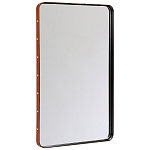 Зеркало прямоугольное в металлической раме с кожаной отделкой Loft in Reflection варинант исполнения - 2 | Loft Concept в Омске