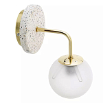 Бра с белым матовым плафоном в форме шара Round White Matte Lampshade варинант исполнения - 2 | Loft Concept в Омске