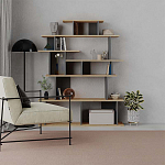 Стеллаж прямой с вертикальными и горизонтальными полками цвета антрацит и древесины APOLLON BOOKCASE ANTHRACITE OAK варинант исполнения - 1 | Loft Concept в Омске