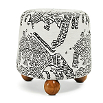 Пуф Wakonda с Круглыми ножками Черно-Белый орнамент варинант исполнения - 1 | Loft Concept в Омске