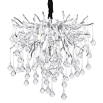 Люстра с хрустальными подвесками капли серебро Droplet Silver Chandelier 5 варинант исполнения - 1 | Loft Concept в Омске