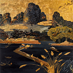 Кофейный стол с японским пейзажем Bohemia coffee table  варинант исполнения - 1 | Loft Concept в Омске