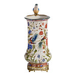 Ваза фарфоровая с птицей на бронзовой ветке и цветочной росписью Garden of Eden варинант исполнения - 4 | Loft Concept в Омске