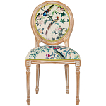 Стул из массива бука бежевый с изображением птиц и цветов Beige Green Chinoiserie Rose Garden Chair варинант исполнения - 1 | Loft Concept в Омске