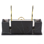 Настольный письменный набор из белого мрамора с часами Marble Accessory варинант исполнения - 3 | Loft Concept в Омске