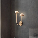 Бра с 2-мя мраморными плафонами на латунном корпусе Light Warm Light варинант исполнения - 1 | Loft Concept в Омске