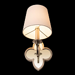 Бра с белым текстильным абажуром и декоративным основанием в виде четырехлистника с зеркальной вставкой Vitorino варинант исполнения - 23 | Loft Concept в Омске