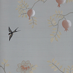 Обои ручная роспись Summer Night Blossom Colourway SC-122 on Wood Ash slub silk варинант исполнения - 1 | Loft Concept в Омске