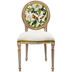 Стул бежевый из натурального бука с изображением птицы в саду Blooming Colored Birds варинант исполнения - 1 | Loft Concept в Омске