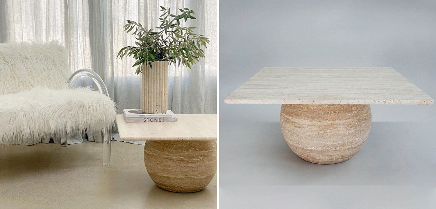 Кофейный стол Edna Travertine Coffee Table Кофейный стол Edna Travertine Coffee Table - Loft-Concept в Омске