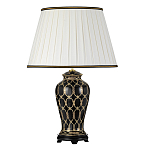 Настольная лампа с керамическим основанием с золотистым решетчатым узором и белым плиссированным абажуром Elstead Lighting варинант исполнения - 6 | Loft Concept в Омске