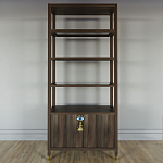 Стеллаж со стеклянными полками Elsa Dreams Walnut варинант исполнения - 6 | Loft Concept в Омске