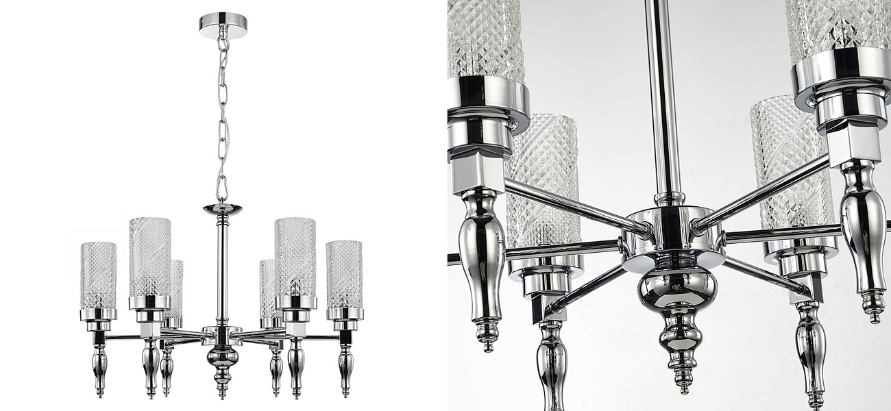 Люстра цвета хром Balusters D55 см Люстра цвета хром Balusters D55 см - Loft-Concept в Омске