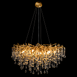 Люстра подвесная с прозрачными стеклянными подвесками в форме капель Диаметр 80 см Droplet Chandelier варинант исполнения - 13 | Loft Concept в Омске