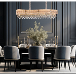 Люстра волнистой формы с каскадом из прозрачного хрусталя Constant Sparks варинант исполнения - 3 | Loft Concept в Омске