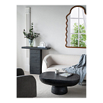 Столик кофейный черного цвета с овальной столешницей и круглым основанием Black Dalmen Table варинант исполнения - 4 | Loft Concept в Омске