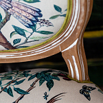 Стул из массива бука бежевый с изображением птиц в саду Beige Green Chinoiserie Blue Bird Chair варинант исполнения - 3 | Loft Concept в Омске