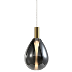 Подвесной светильник со стеклянным плафоном в форме капли дымчатого цвета NAOMI drop smoke варинант исполнения - 1 | Loft Concept в Омске